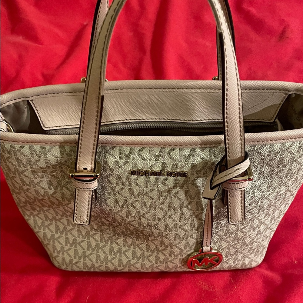 Michael Kors Beige and Brown Signature Tote